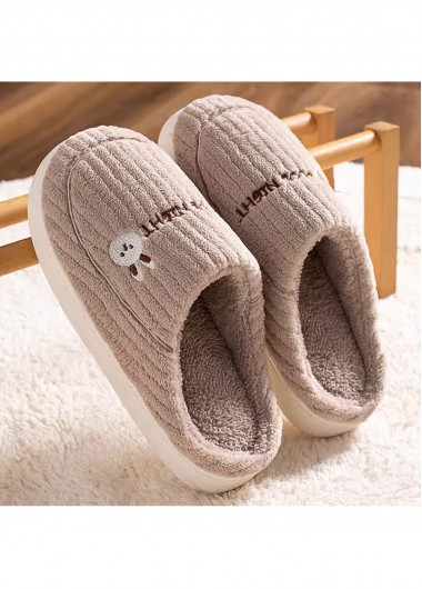 women clothes image of Gray Brown Closed Toe Falt Slippers
