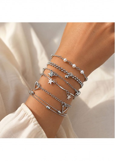 women clothes image of Silver Color Cross Alloy Detail Bracelets