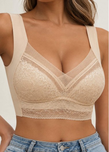 women clothes image of Champagne Color Push-up V Neck Bra