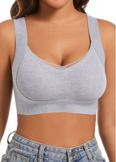 women clothes image of Grey Color Push-up Scoop Neck Bra