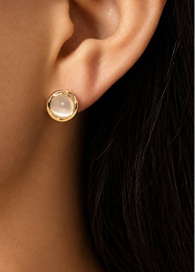 women clothes image of Golden Round Design Resin Polyresin Earring