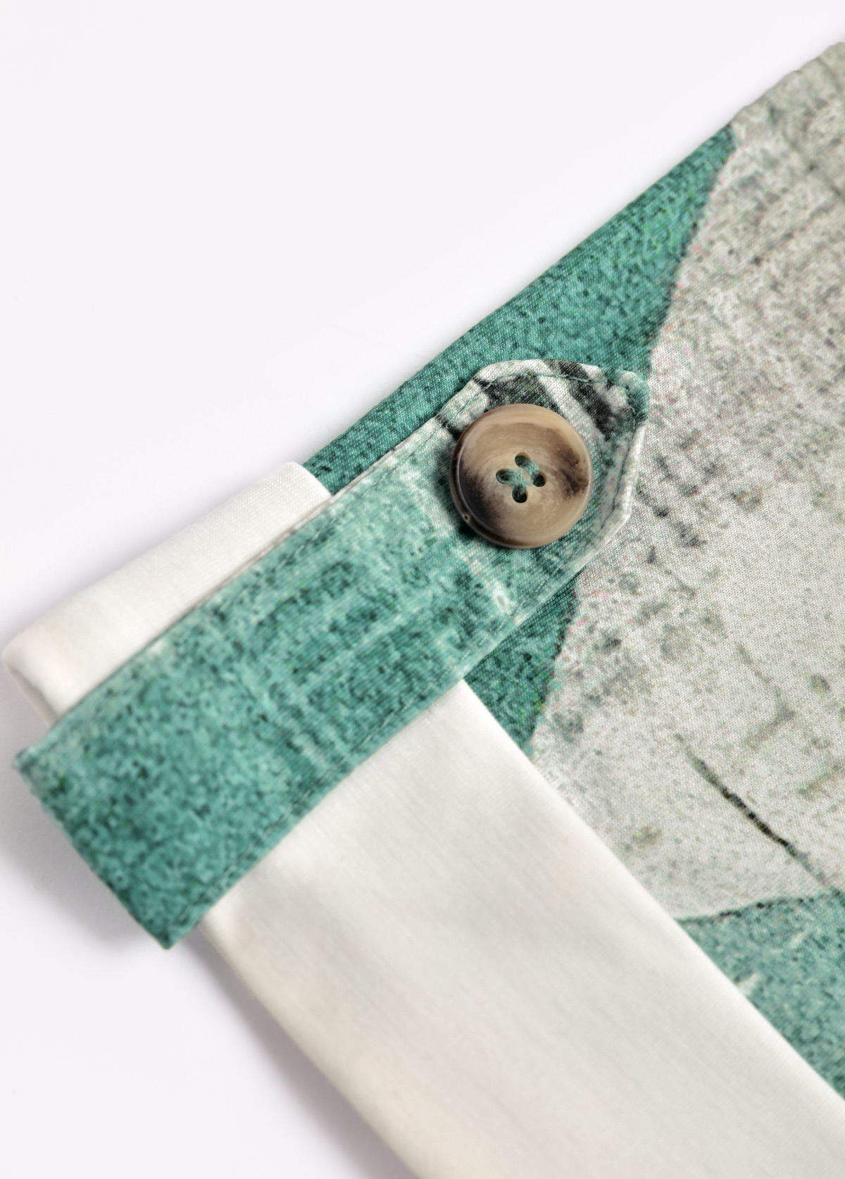 Sage Green Geometric Print Fake Two Piece Twinset 4
