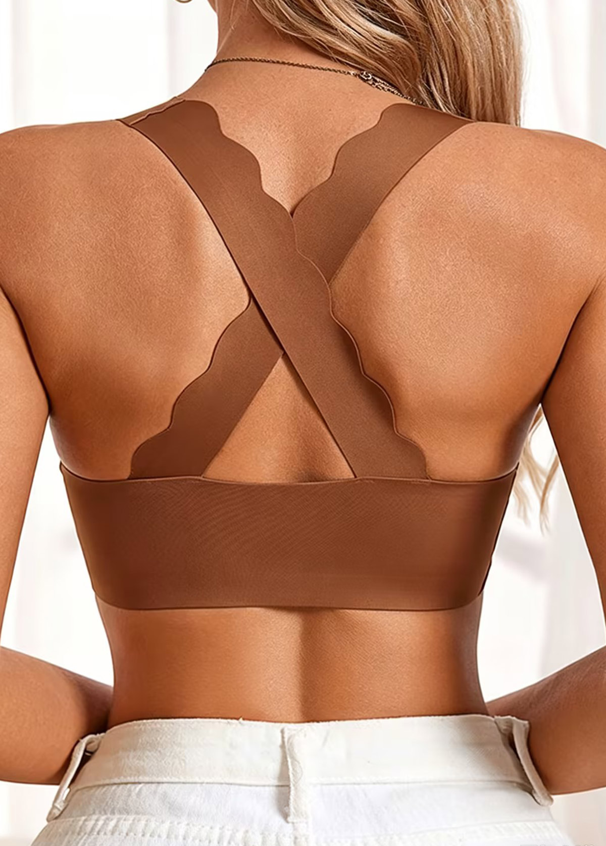 Dark Coffee Square Neck Padded Bra 2