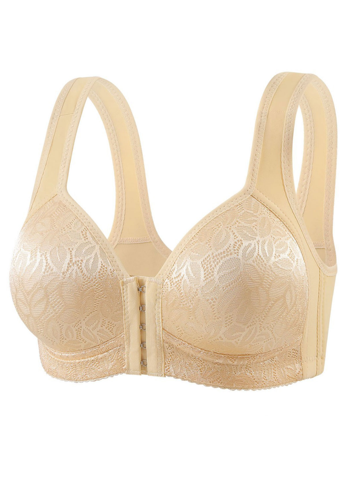 Champagne Color Push-up V Neck Design Bra 4