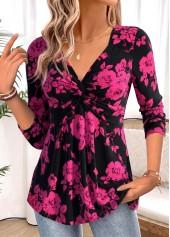 Valentine's Day Plus Size Hot Pink Twist T Shirt