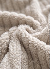Beige Button Long Sleeve Turn Down Collar Coat 4