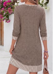Gray Brown Short Tummy Coverage Long Sleeve Dress | thumb picture 