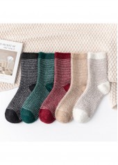 Multi Color Striped Mid Calf Socks | thumb picture 