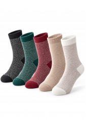 Multi Color Striped Mid Calf Socks