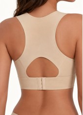 Skin Color V Neck Front Hook Bra | thumb picture 