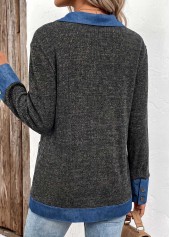 Black Tummy Coverage Long Sleeve Lapel Coat | thumb picture 