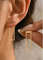 Golden Rectangle Alloy Earring for Women Fashion