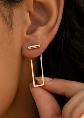 Golden Rectangle Alloy Earring for Women Fashion | thumb picture 