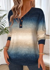 Multi Color Ombre Tummy Coverage Long Sleeve Sweatshirt | thumb picture 