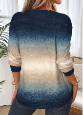 Multi Color Ombre Tummy Coverage Long Sleeve Sweatshirt | thumb picture 