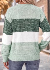 Mint Green Striped Tummy Coverage Long Sleeve Sweatshirt | thumb picture 