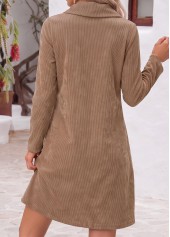 Dark Camel Short Tummy Coverage Long Sleeve Dress 2