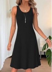 Black Two-piece Long Sleeve Round Neck Dress and Cardigan | thumb picture 