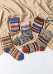 Multi Color Chevron Print Mid Calf Socks | thumb picture 