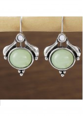 Green Color Oval Polyresin Material Earring