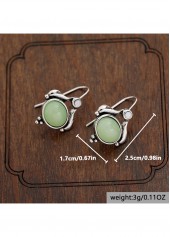 Green Color Oval Polyresin Material Earring 3