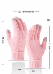 Pink Wrist Warming Full Finger Gloves 3