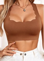 Dark Coffee Square Neck Padded Bra