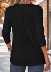 Black Floral Print Patchwork Long Sleeve T Shirt 2