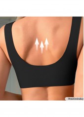Black V Neck Nylon Spandex Wire Free Bra 2