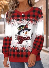 Christmas Red Tummy Coverage Long Sleeve Round Neck Sweatshirt