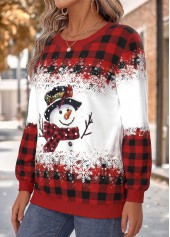 Christmas Red Tummy Coverage Long Sleeve Round Neck Sweatshirt 3