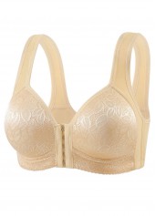 Champagne Color Push-up V Neck Design Bra 4
