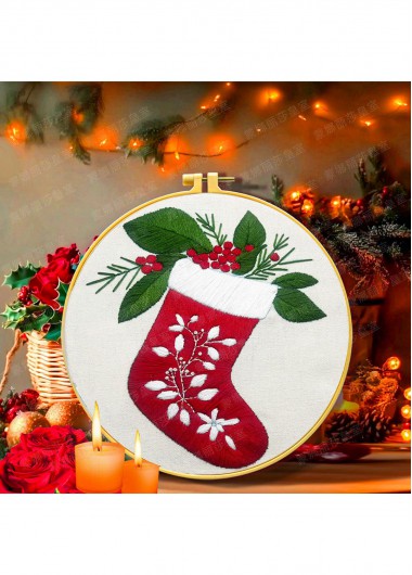 women clothes image of Stocking Cheer Stocking Embroidery Kit Christmas Ornament