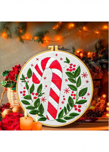 women clothes image of Peppermint Wishes Candy Cane Embroidery Kit