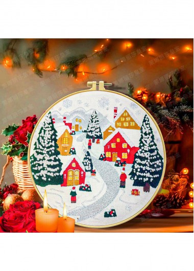 women clothes image of Snowbound Village Winter Village Embroidery Kit