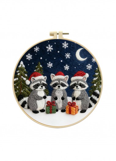 women clothes image of Christmas Multi Color Animal Print Needles and Instruction Guide