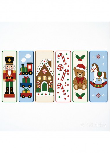 women clothes image of Toybox Tales Christmas Toy Bookmarks Cross Stitch Kit