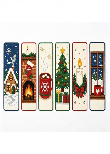 women clothes image of Festive Pages Christmas Bookmarks Cross Stitch Kit