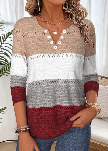 women clothes image of Multi Color Geometric Print Tummy Coverage T Shirt