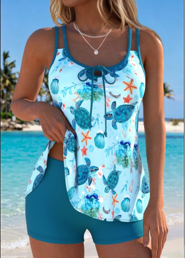 women clothes image of Sage Green Mid Waisted Two-piece Tankini Set