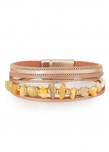 women clothes image of Golden Color Asymmetrical Polyresin Material Bracelets
