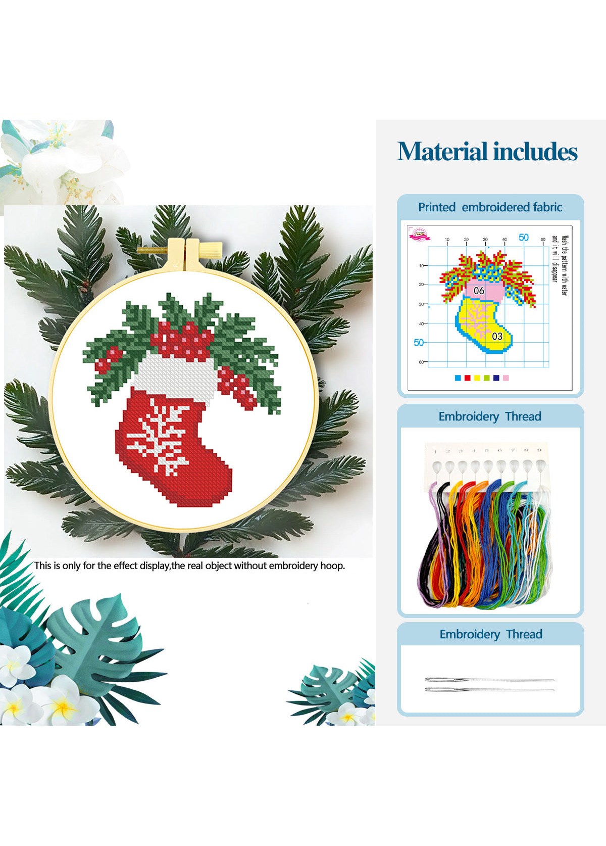 Stocking Cheer Stocking Embroidery Kit Christmas Ornament 3