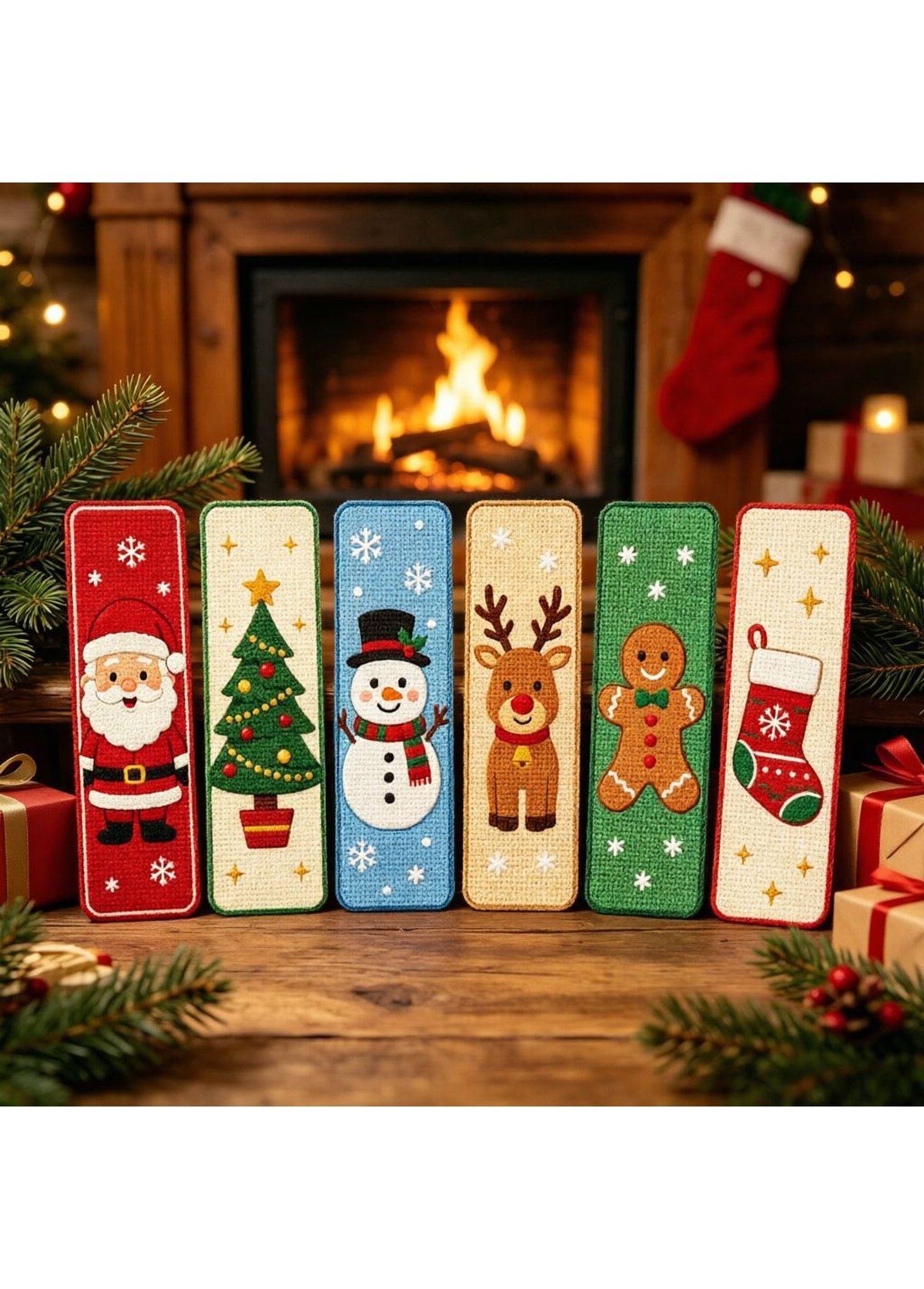 Merry Company Christmas Character Bookmarks Cross Stitch Kit 2