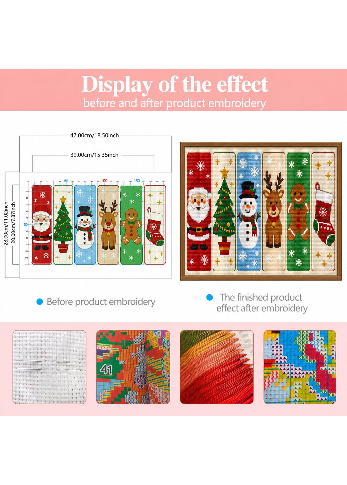 Merry Company Christmas Character Bookmarks Cross Stitch Kit 4