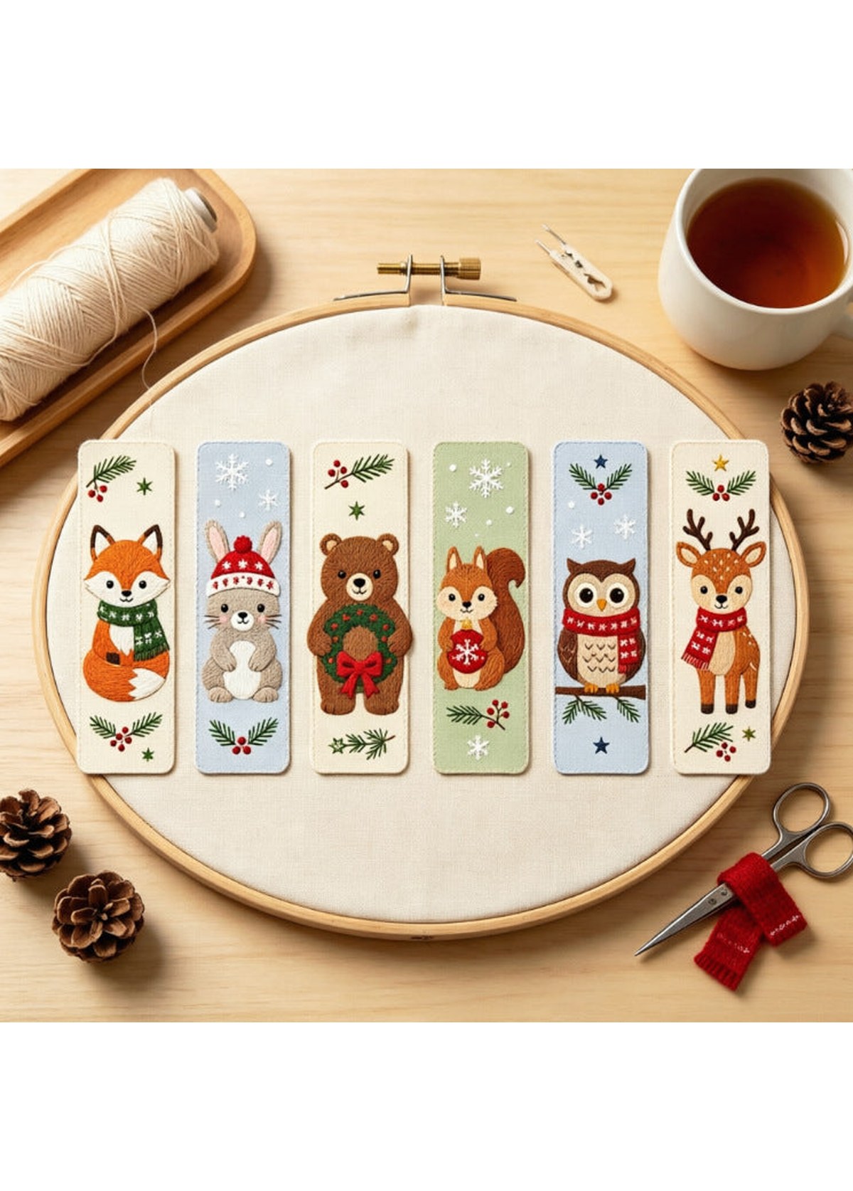 Woodland Pages Woodland Animal Bookmarks Cross Stitch Kit 3