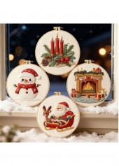Woodland Sleigh Santa and Reindeer Embroidery Kit 2