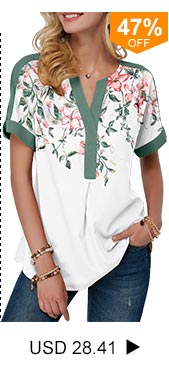 Floral Print Notch Neck Contrast Piping Blouse
