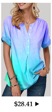 Button Front Short Sleeve Curved Hem Blouse

